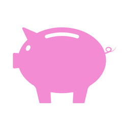 Flat Piggi bank icon - vector.