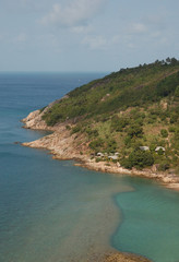 The green hills of Thong Lang Beach, Koh Phangan, Thailand