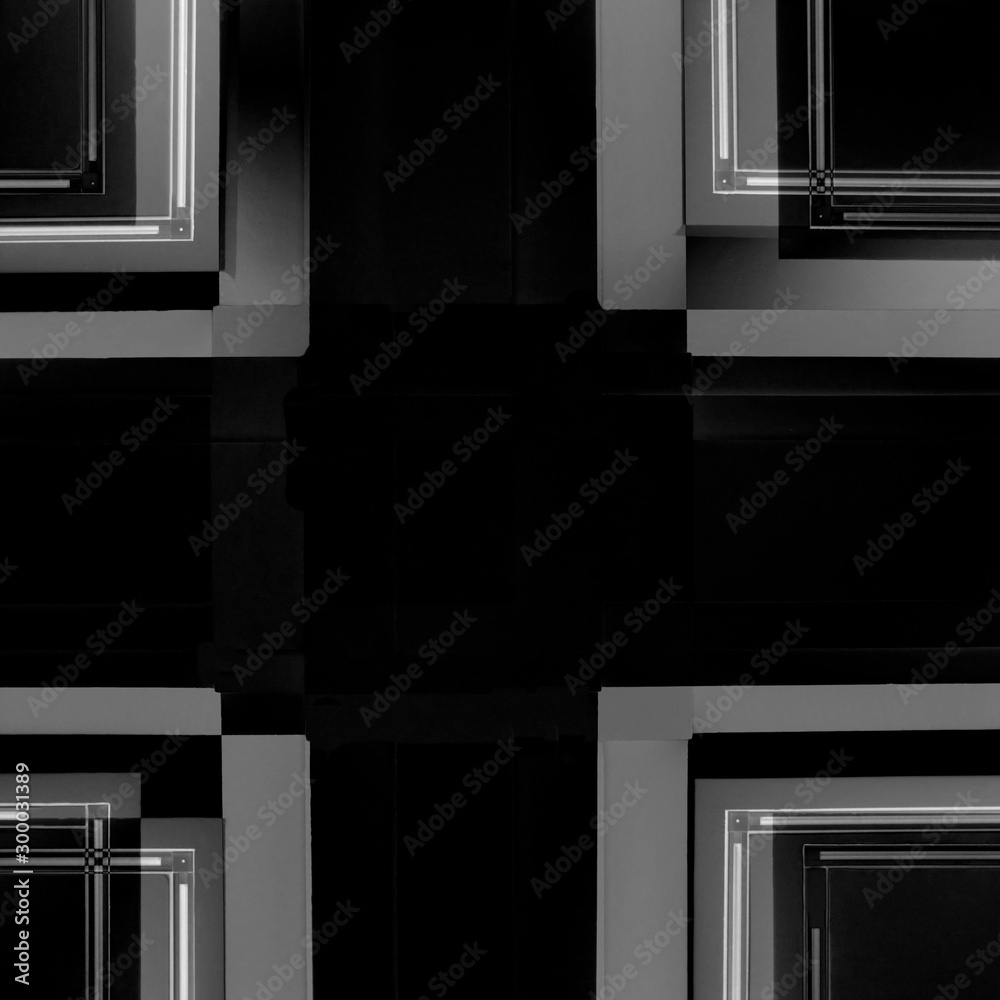 Poster photo of ceiling elements reworked in grunge technique. abstract minimal architecture, interior or t