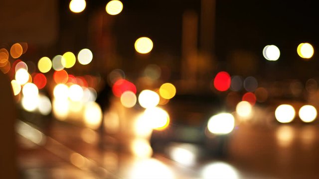 Traffic Cars Bokeh Lights At Night 