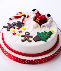 Christmas fondant cake with fondant figures 