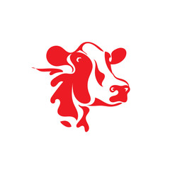 cow head animal icons logo designs