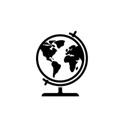 Globe icon vector. Flat illustration of Earth globe icon for web on white background