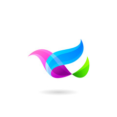colorful bird logo design template