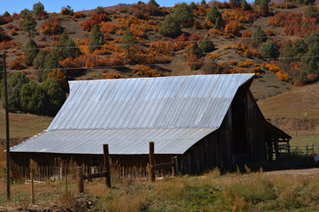 Barn located in a lower elevation in the Rocky Mountains of Colorado