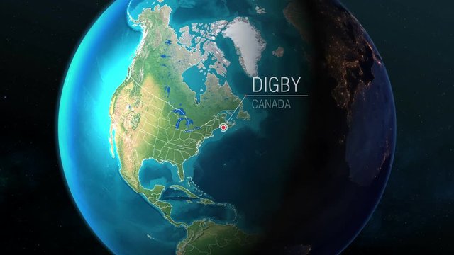 Canada - Digby - Zooming from space to earth