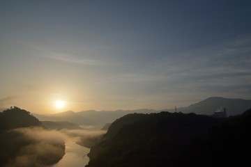 城山大橋からの日の出