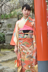 Fototapeta na wymiar 和服の女性