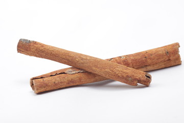 Cinnamon also known as kayu manis in Indonesia, on an isolated backgroun