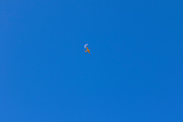 Airplane in the sky near the moon