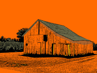 Colorful illustration of a barn © Golden Age Photos