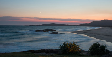 South west rocks NSW, Australia, sunrise over Trial Bay.