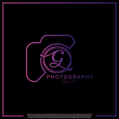 Modern Luxury Initial Letter G with camera. Logo photography simple luxury template.g