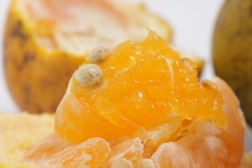 Orange fruit on a white isolated background