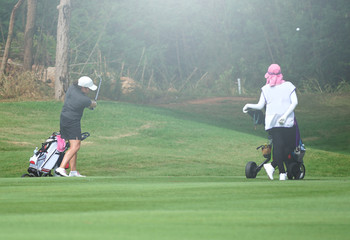 Lady playing with ball