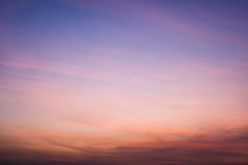 Abstract landscape nature background of sky with clouds in sunset.