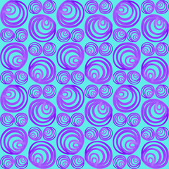 Watercolor circles brush strokes background. Spring, summer, winter bright blue, purple strokes. Seamless design element for banners, websites, cards, posters, wallpaper.