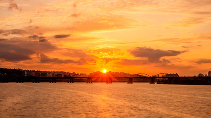 Sunset on Han River (Hangang), Seoul, Korea