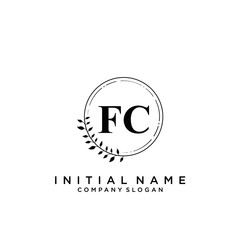 Letter FC Beauty Logo Template Vector