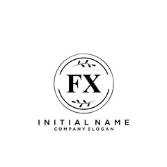 Letter FX Beauty Logo Template Vector