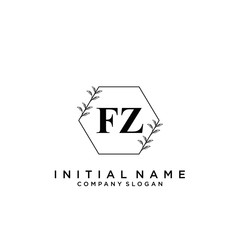 Letter FZ Beauty Logo Template Vector