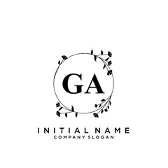 Letter GA Beauty Logo Template Vector