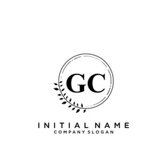 Letter GC Beauty Logo Template Vector