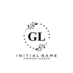 Letter GL Beauty Logo Template Vector