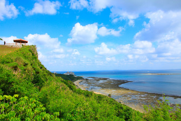 Fototapeta na wymiar Beautiful Coastal Scenery at Cape Chinen in Okinawa, Japan