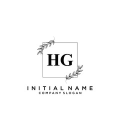Letter HG Beauty Logo Template Vector
