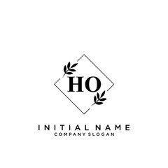 Letter HO Beauty Logo Template Vector