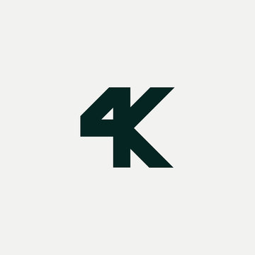 logo 4K Simple Design, Monogram Icon 4K Modern. stock vector eps 10.