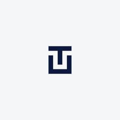 Letter Ut or Tu monogram design, modern initial UT.