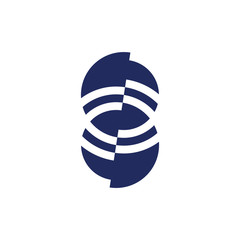 stripes circle linked logo vector