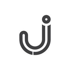 letter j stripes dot logo vector