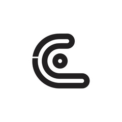 letter c stripes dot logo vector