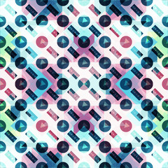 small colored polygons on a beautiful background seamless pattern