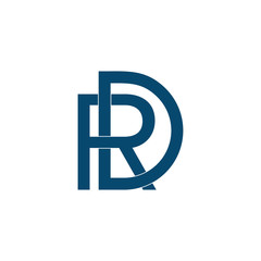 letter dr overlapping lines design vector