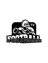 logo american football for media in black and white
