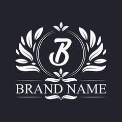 Letter B logo design. Alphabet B Luxurious logo, Vintage ornamental luxury logo design template.