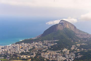 Fototapeta na wymiar Famous big stone in the city of Rio de Janeiro. 4K.