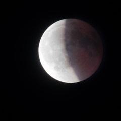 Full moon and red blood eclipse phases 