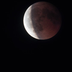 Full moon and red blood eclipse phases 