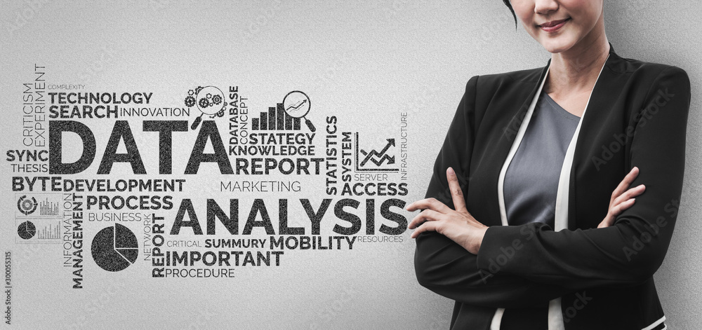 Canvas Prints data analysis for business and finance concept. graphic interface showing future computer technology