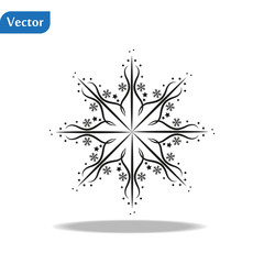 Snowflake icon. Flat vector illustration in black on white background. EPS 10