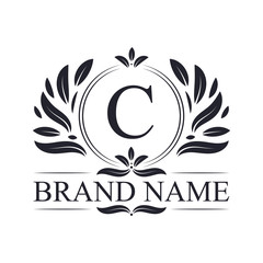 Fototapeta na wymiar Vintage ornamental C logo design. Luxurious & elegant alphabet C letter logo design template.