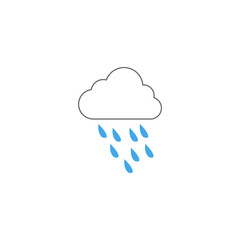 Rain weather icon design template vector isolated