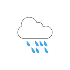 Rain weather icon design template vector isolated