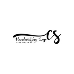 CS Letter Handwriting Vector. Black Handwriting Logo