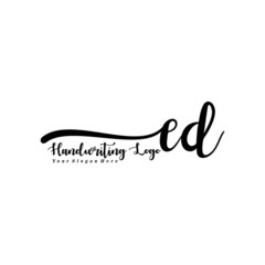 ED Letter Handwriting Vector. Black Handwriting Logo